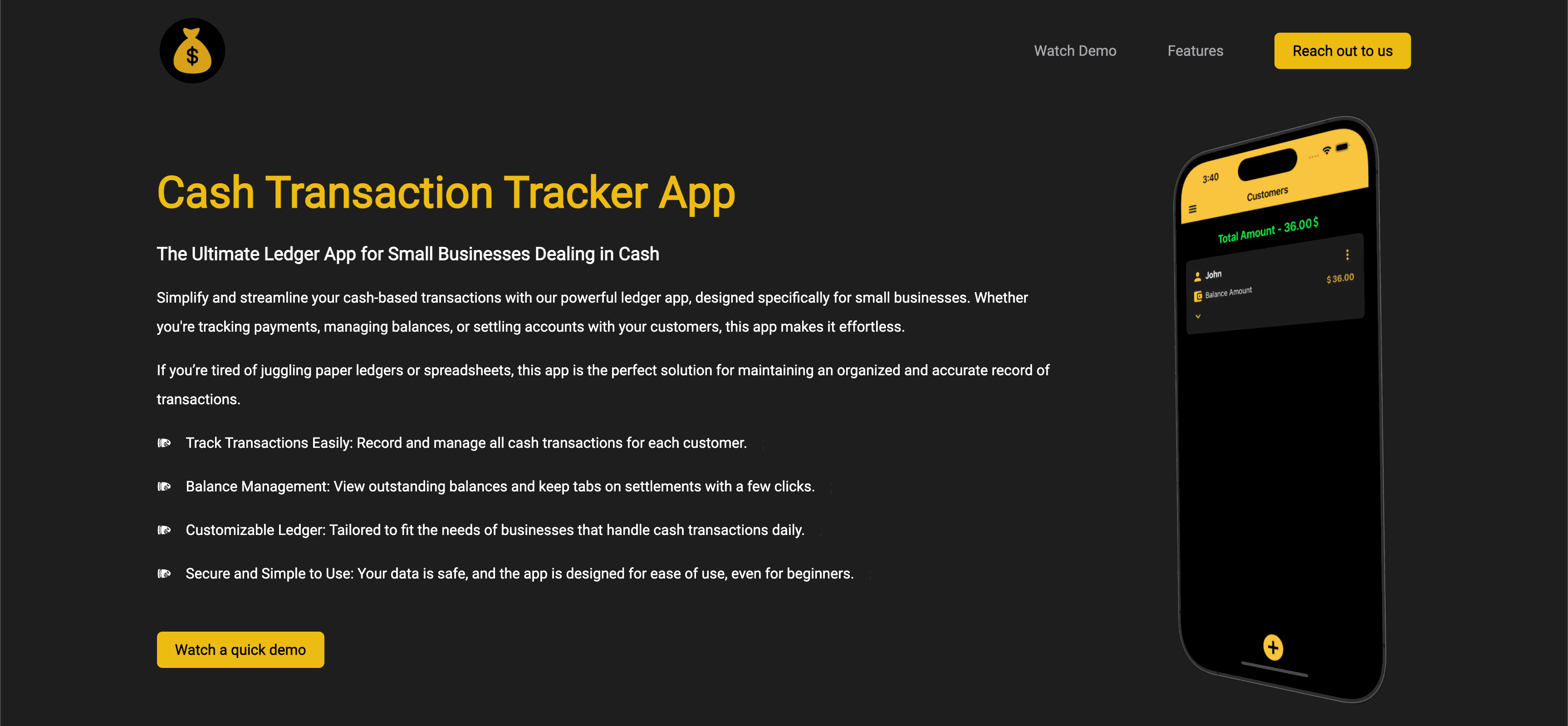 Cash Transaction Tracker